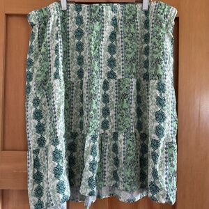 J. Jill Lightweight Green and Blue Summer Skirt Size XL